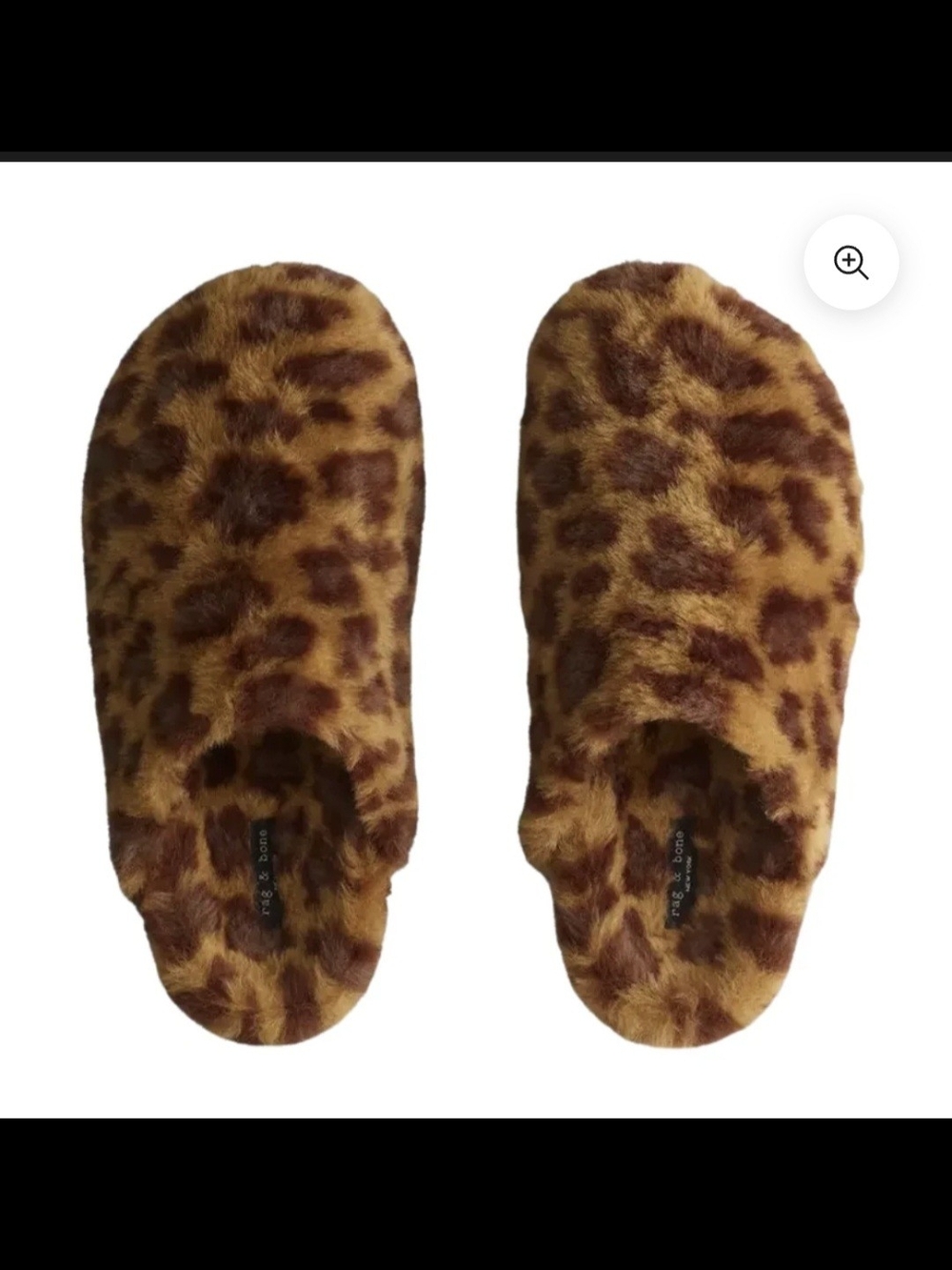 Rag & Bone Leopard-Print Faux Fur Slip-On Slippers - Brown/Black - Picture 2 of 4